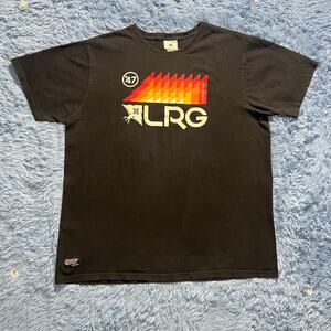 LRG Clothing Logo Graphic Shirt Size 2XL Mens Black Red Retro Classic Streetwear